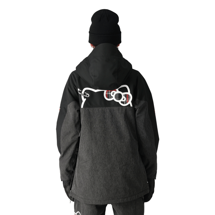 686 Women's Upton Anorak 2025 Hello Kitty Black Denim - Comor - Go Play Outside