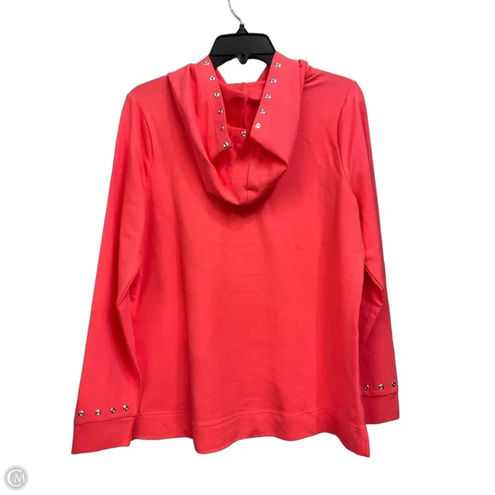 Athletic Sweatshirt Hoodie By Belle By Kim Gravel In Coral, Size: M