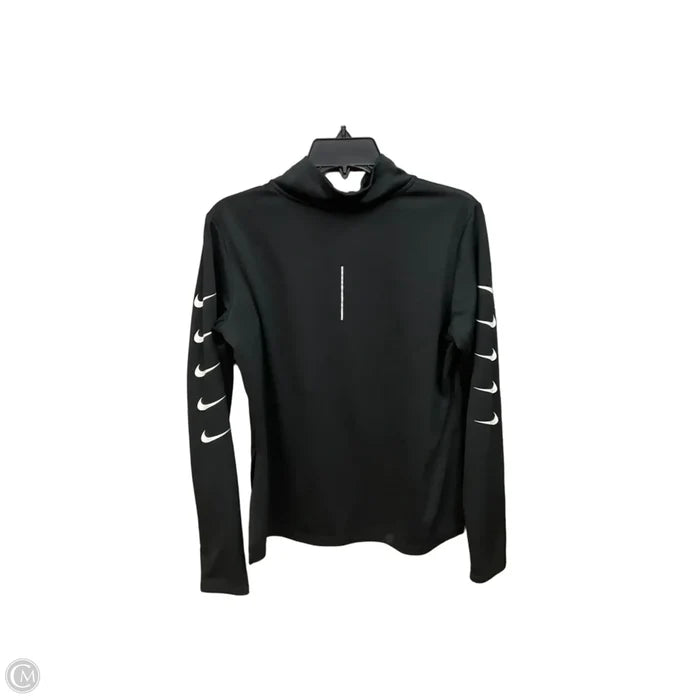 Athletic Top Long Sleeve Collar By Nike Apparel In Black