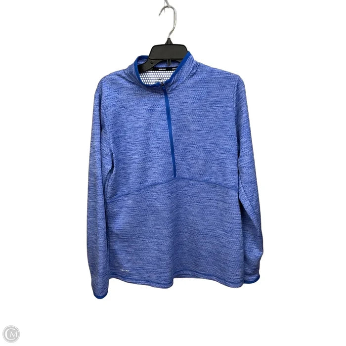 Athletic Top Long Sleeve Collar By Nike Apparel In Blue, Size: Xl
