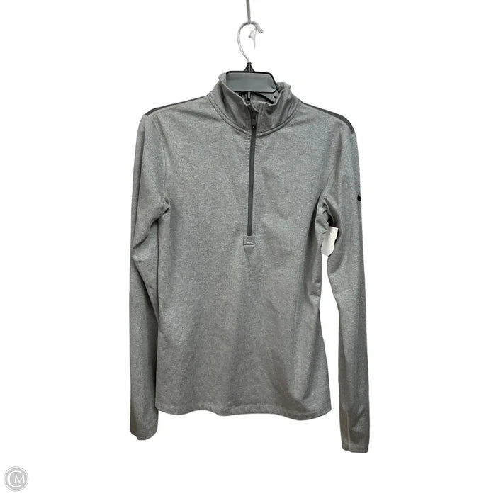 Athletic Top Long Sleeve Collar By Nike Apparel In Grey, Size: L