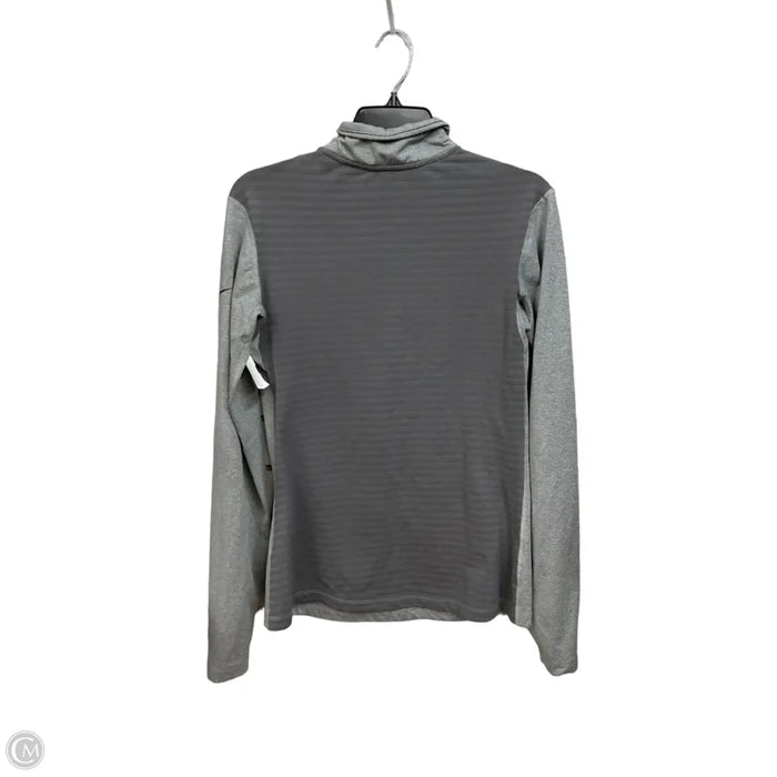 Athletic Top Long Sleeve Collar By Nike Apparel In Grey, Size: L