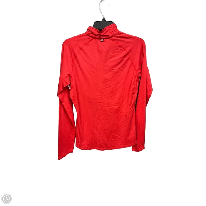 Athletic Top Long Sleeve Collar By Nike Apparel In Red, Size: M