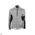 Athletic Top Long Sleeve Collar By Adidas In Blue & White, Size: Xs