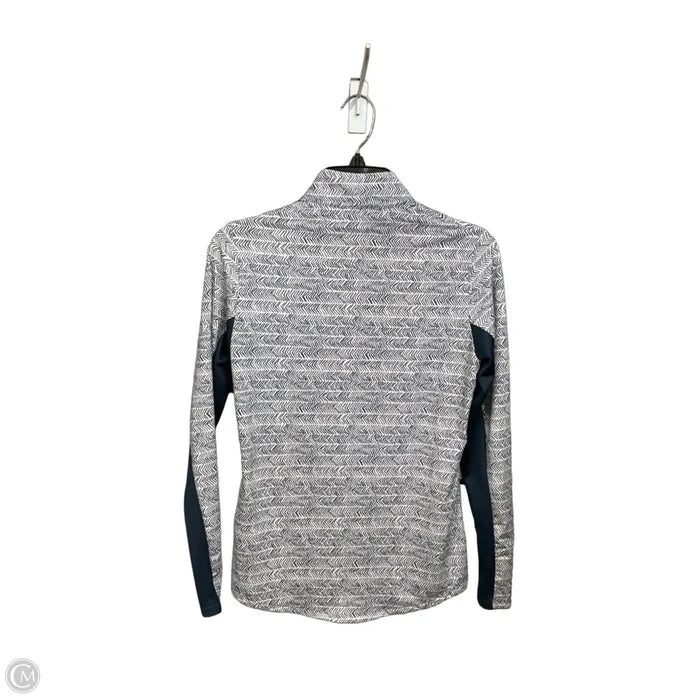 Athletic Top Long Sleeve Collar By Adidas In Blue & White, Size: Xs
