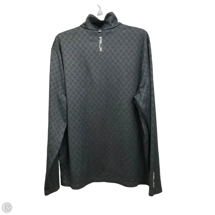 Athletic Top Long Sleeve Collar By Rlx In Black & Grey, Size: Xl