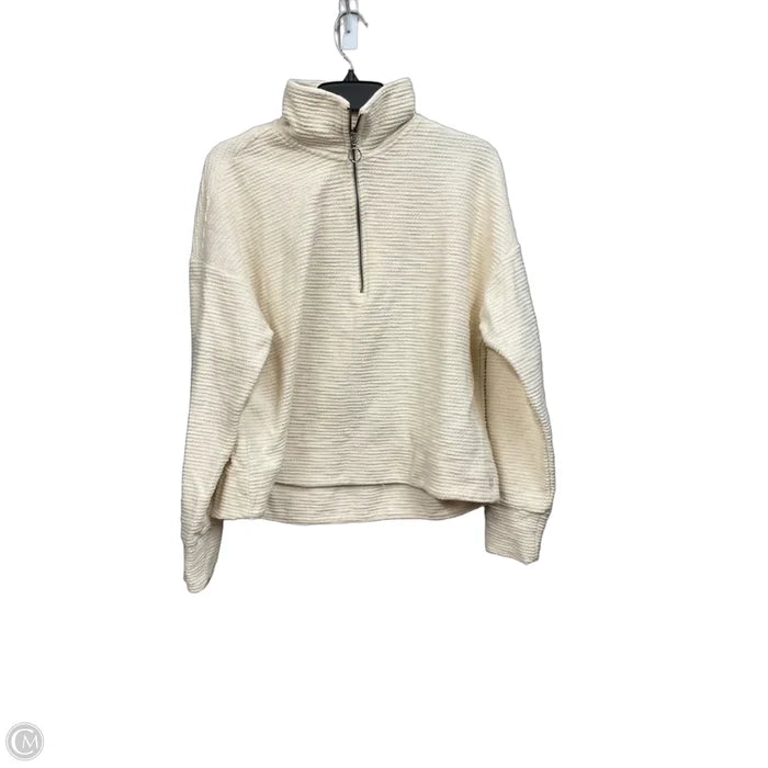 Athletic Top Long Sleeve Collar By Sweaty Betty In Cream, Size: M