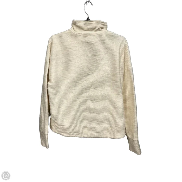 Athletic Top Long Sleeve Collar By Sweaty Betty In Cream, Size: M