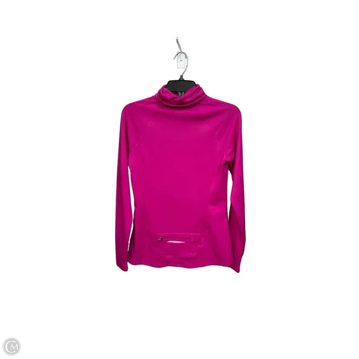 Athletic Top Long Sleeve Collar By Under Armour In Pink, Size: M