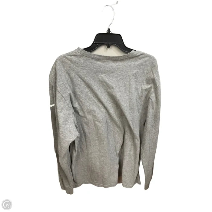 Athletic Top Long Sleeve Crewneck By Nike Apparel In Grey, Size: Xxl