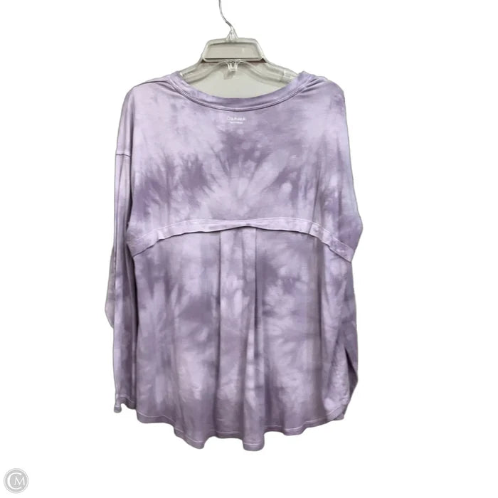 Athletic Top Long Sleeve Crewneck By Calvin Klein Performance In Purple, Size: 1x