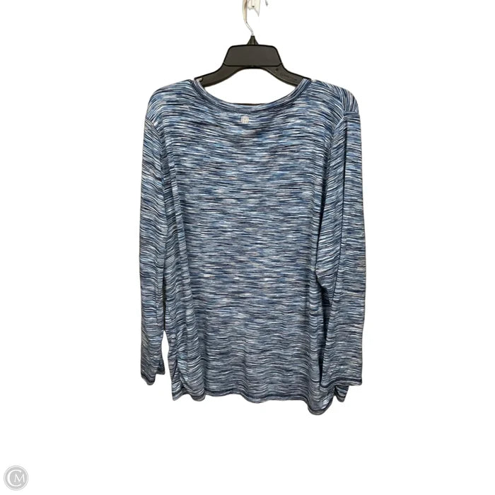 Athletic Top Long Sleeve Crewneck By Talbots In Blue & White, Size: 3x