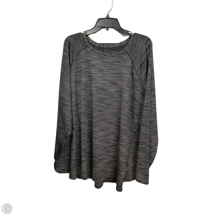 Athletic Top Long Sleeve Crewneck By Tek Gear In Striped Pattern, Size: 3x