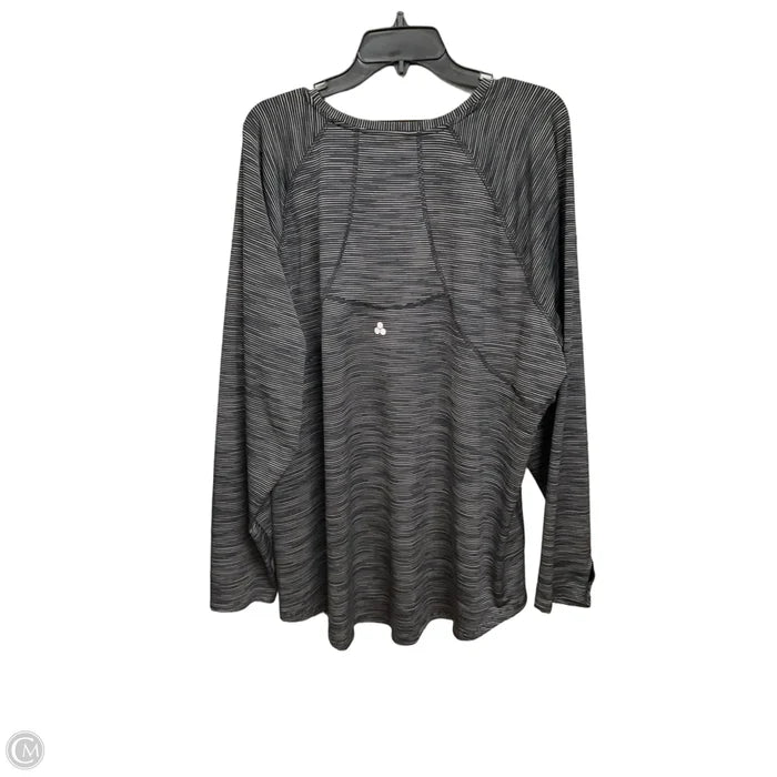 Athletic Top Long Sleeve Crewneck By Tek Gear In Striped Pattern, Size: 3x