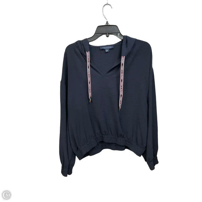 Athletic Top Long Sleeve Hoodie By Tommy Hilfiger In Navy, Size: Xl