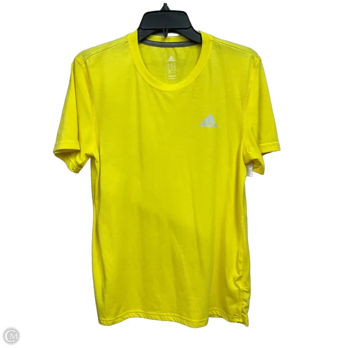 Athletic Top Short Sleeve By Adidas In Yellow, Size: M