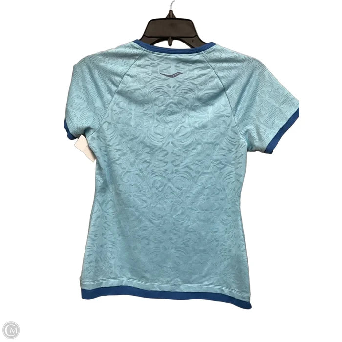 Athletic Top Short Sleeve By Saucony In Aqua, Size: S