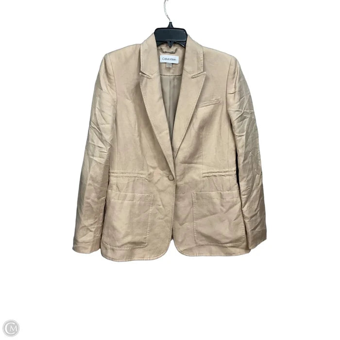 Blazer By Calvin Klein In Tan, Size: M
