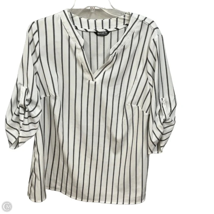 Blouse 3/4 Sleeve By Bloomchic In Striped Pattern, Size: Xl