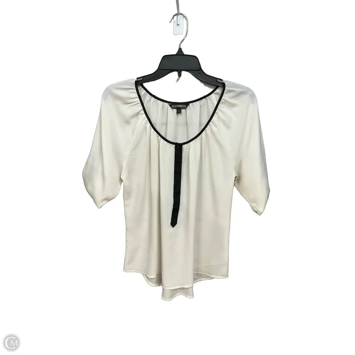 Blouse 3/4 Sleeve By Express In White, Size: S
