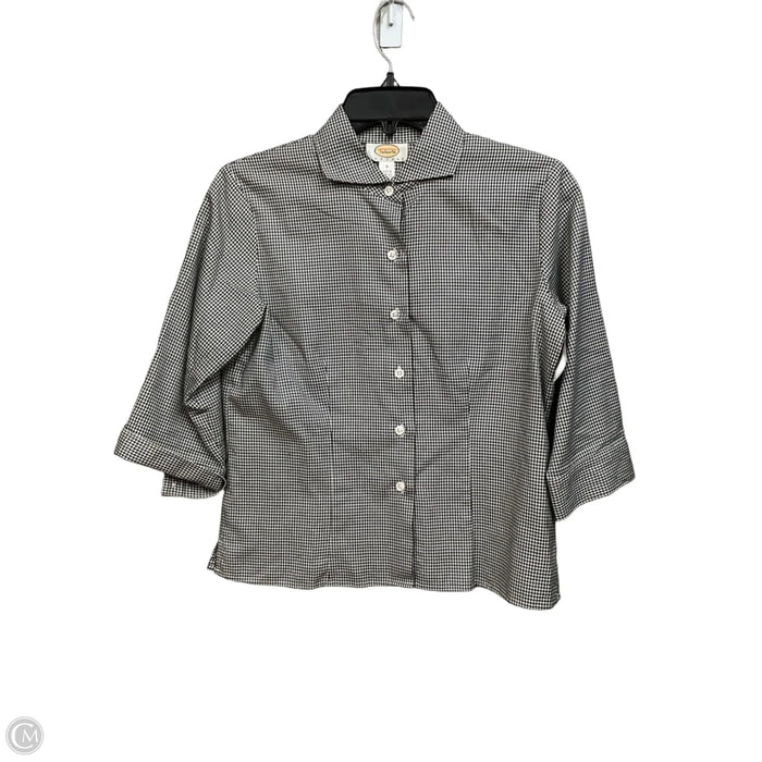Blouse 3/4 Sleeve By Talbots In Checkered Pattern, Size: S