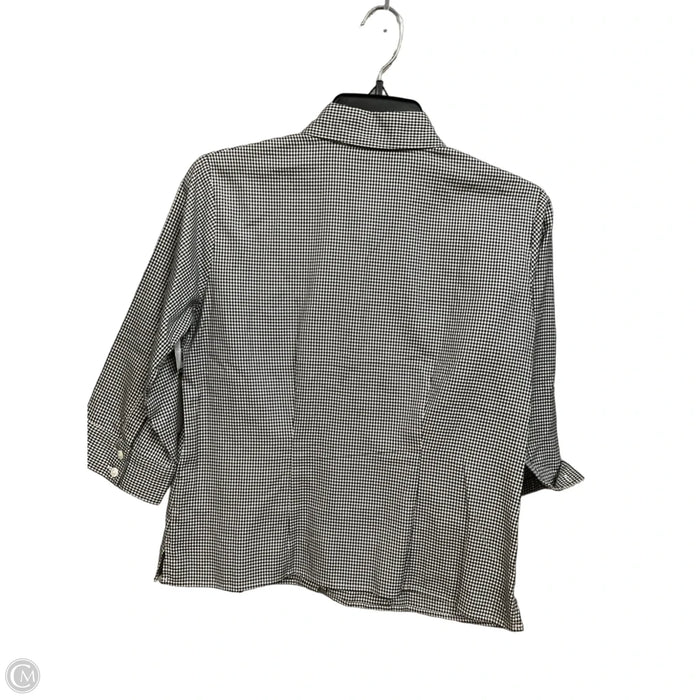Blouse 3/4 Sleeve By Talbots In Checkered Pattern, Size: S