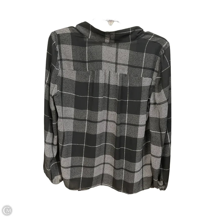 Blouse Long Sleeve By Ann Taylor In Black & White, Size: M