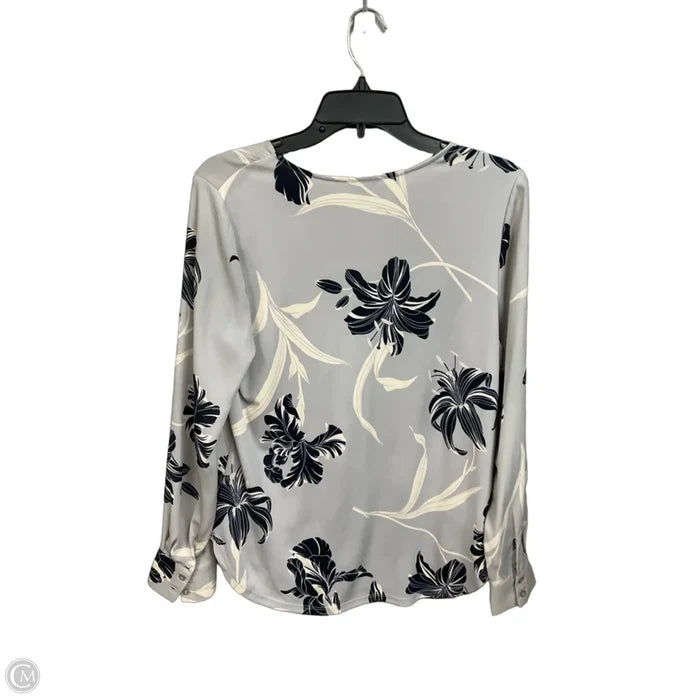 Blouse Long Sleeve By Ann Taylor In Grey, Size: S