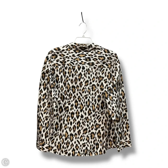 Blouse Long Sleeve By Chicos In Animal Print, Size: L