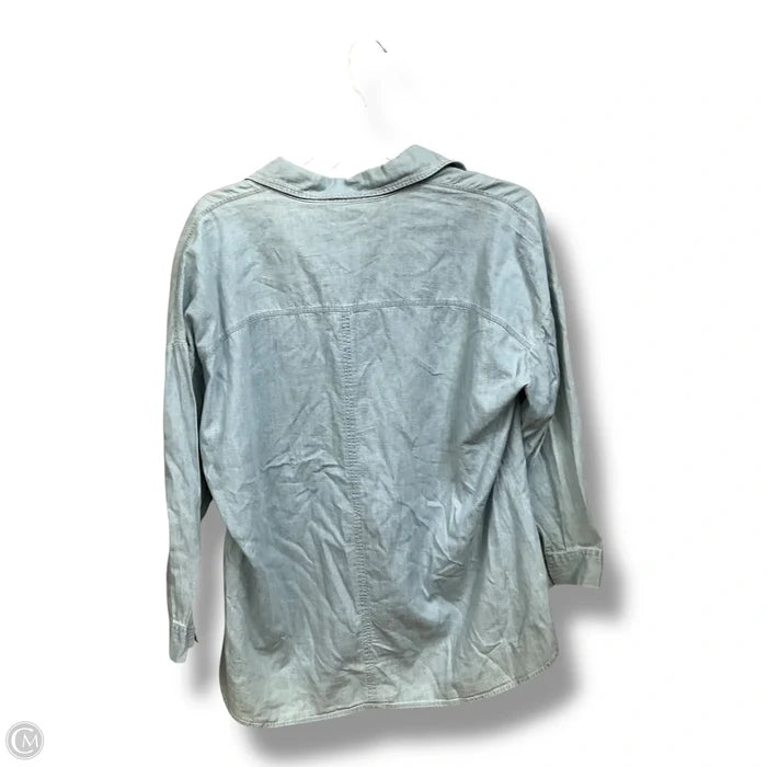 Blouse Long Sleeve By Clothes Mentor In Blue Denim, Size: M