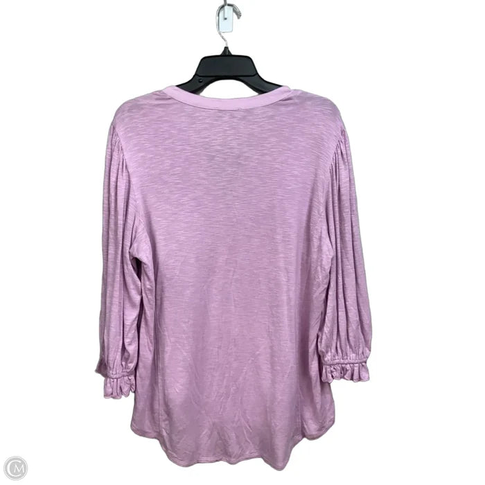 Blouse Long Sleeve By Democracy In Purple, Size: Xl