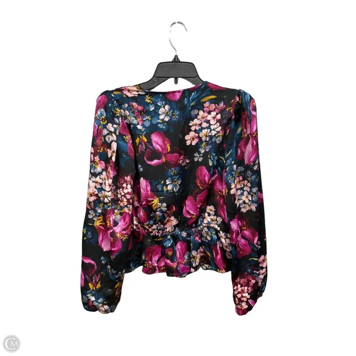 Blouse Long Sleeve By Express In Floral Print, Size: M