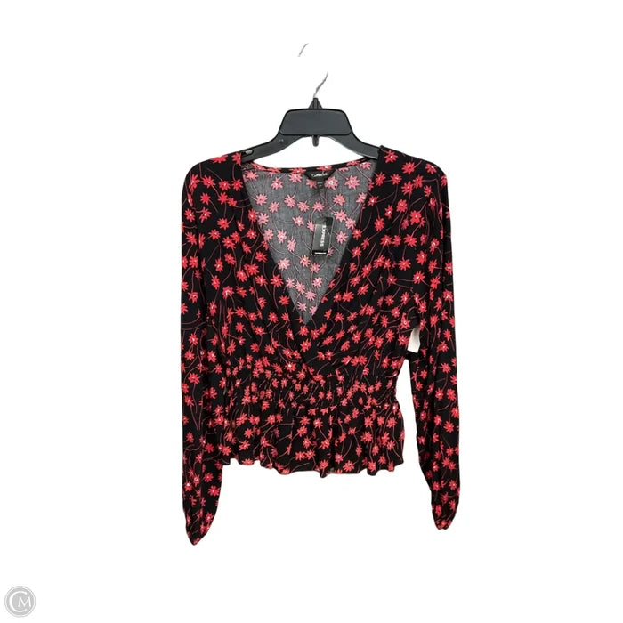 Blouse Long Sleeve By Express In Floral Print, Size: S