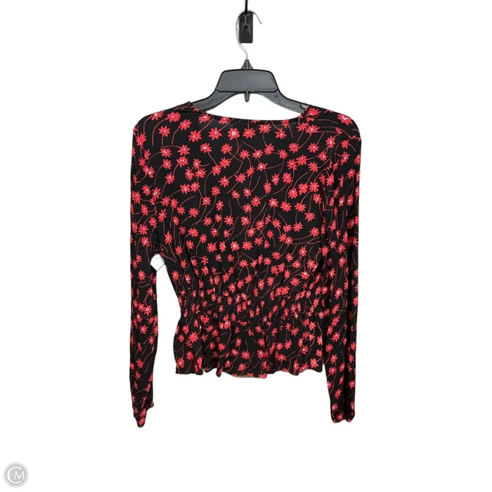 Blouse Long Sleeve By Express In Floral Print, Size: S