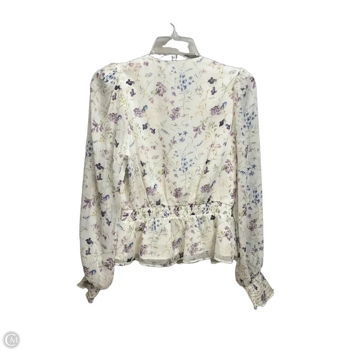 Blouse Long Sleeve By Express In Floral Print, Size: S