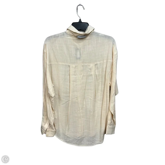 Blouse Long Sleeve By Express In Yellow, Size: Xs