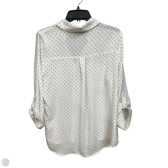 Blouse Long Sleeve By Fortune & Ivy In Polkadot Pattern, Size: Xl