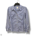Blouse Long Sleeve By Gap In Plaid Pattern, Size: Xs