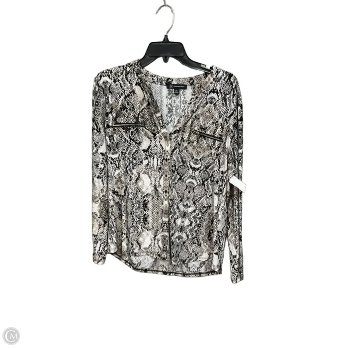 Blouse Long Sleeve By Inc In Snakeskin Print, Size: Xlp