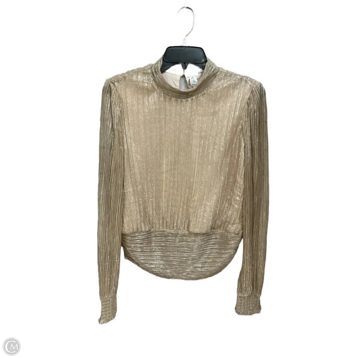 Blouse Long Sleeve By Joie In Gold, Size: L
