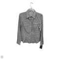 Blouse Long Sleeve By Liz Claiborne In Blue & White, Size: S