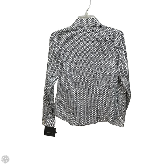 Blouse Long Sleeve By Liz Claiborne In Blue & White, Size: S