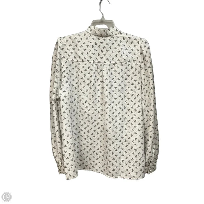 Blouse Long Sleeve By Loft In Black & White, Size: L