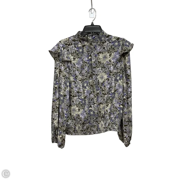 Blouse Long Sleeve By Loft In Floral Print, Size: L
