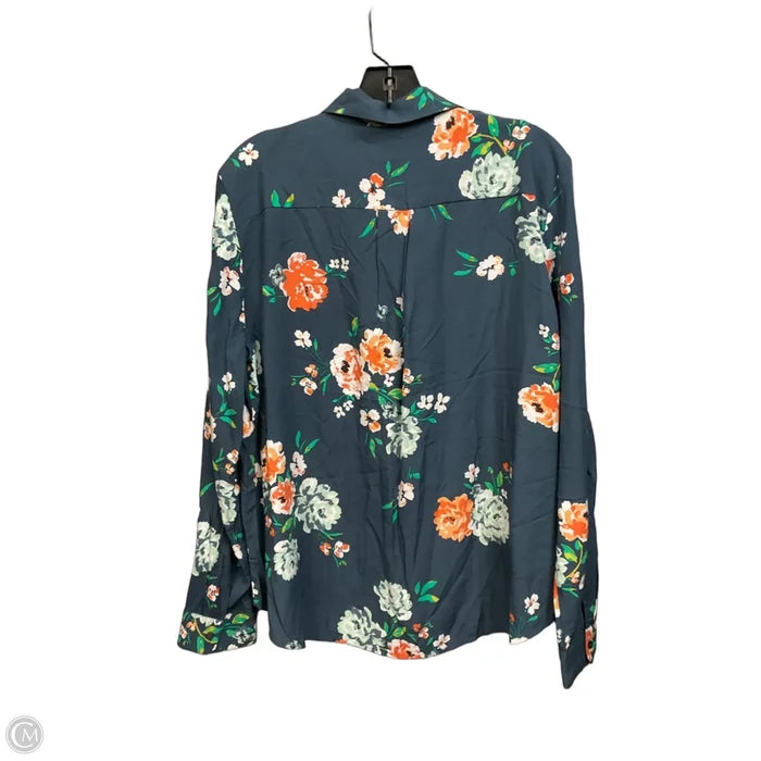 Blouse Long Sleeve By Loft In Floral Print, Size: L