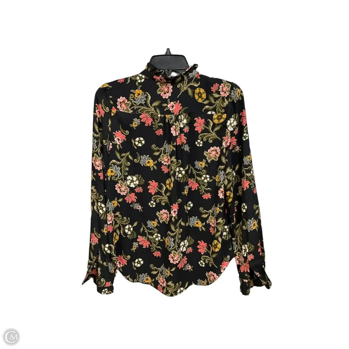 Blouse Long Sleeve By Loft In Floral Print, Size: Xs