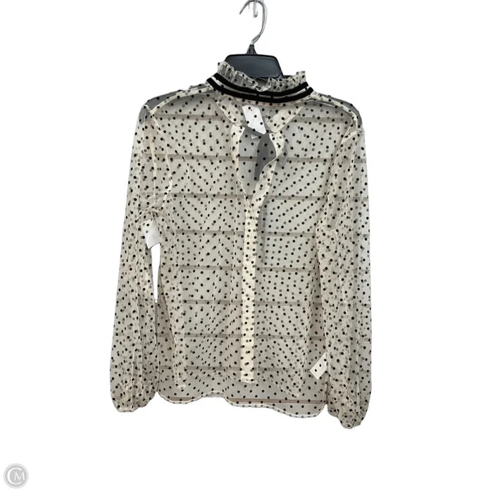 Blouse Long Sleeve By Loft In Polkadot Pattern, Size: M