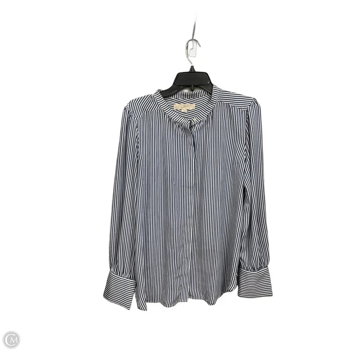 Blouse Long Sleeve By Loft In Striped Pattern, Size: L