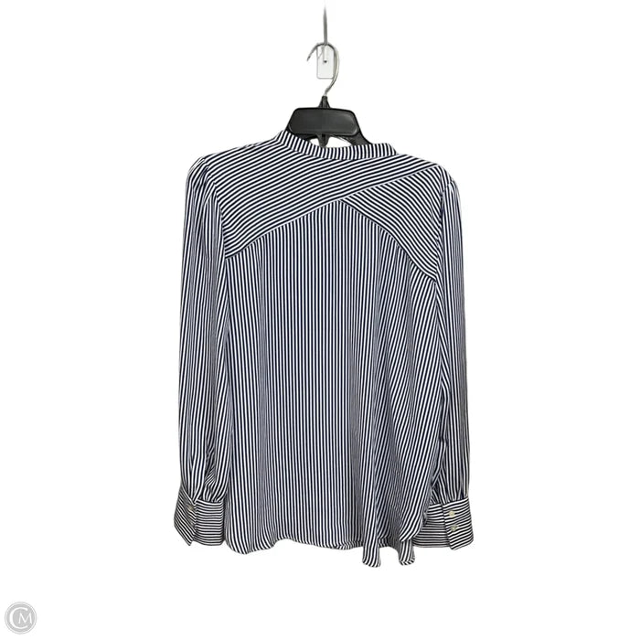 Blouse Long Sleeve By Loft In Striped Pattern, Size: L