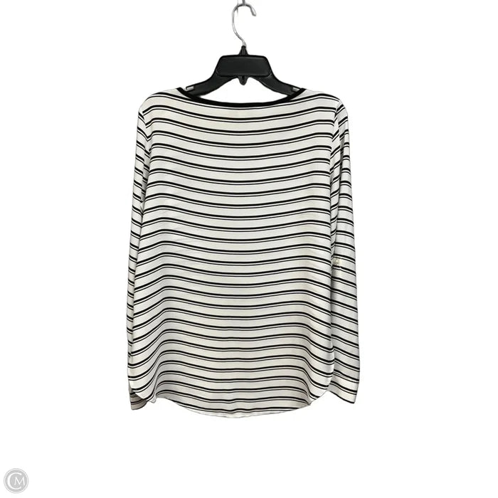 Blouse Long Sleeve By Loft In Striped Pattern, Size: M